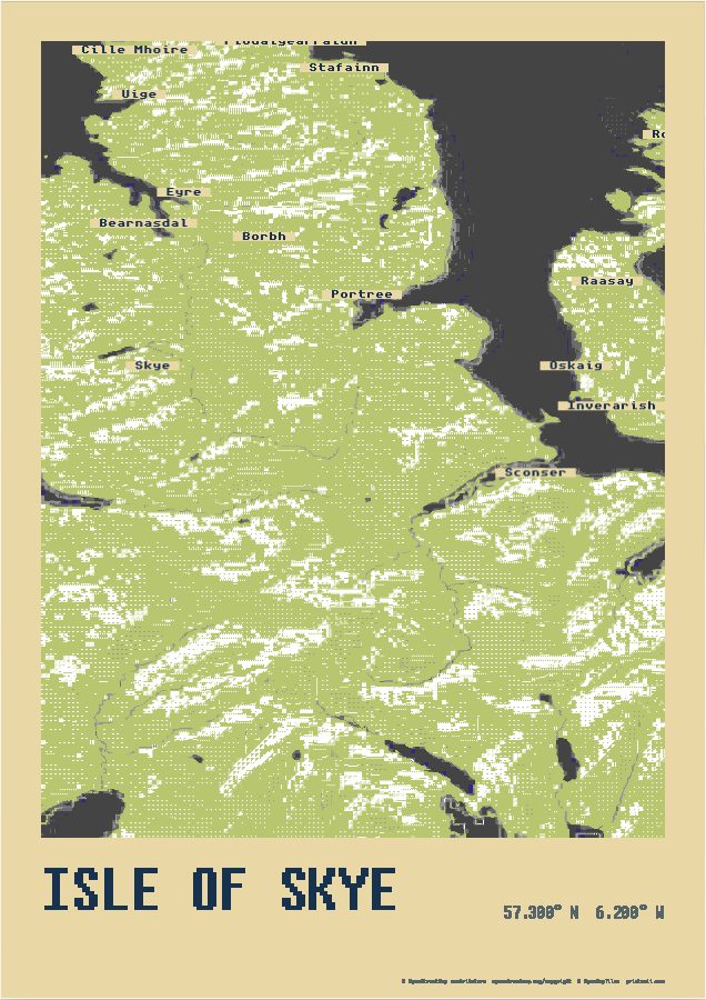 Coast in C64, terrain on · Isle of Skye as a Coast and Water print