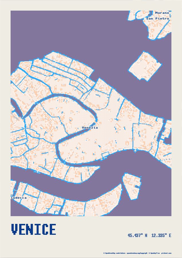 Water in PICO-8 · Venice as a Coast and Water print