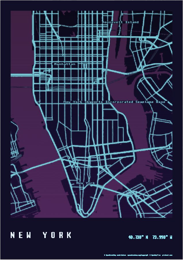 New York as a Night print