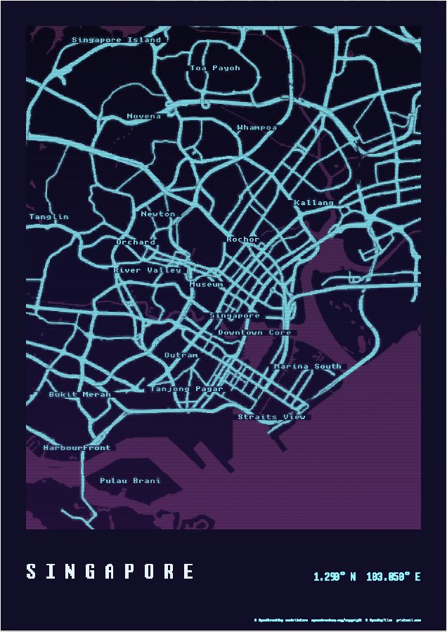 Singapore as a Night print