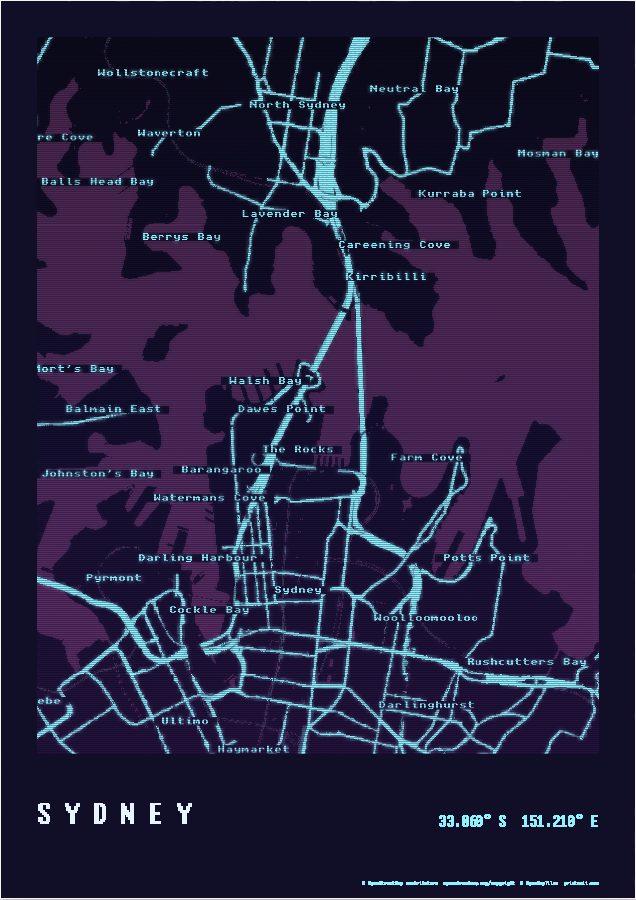 Sydney as a Night print