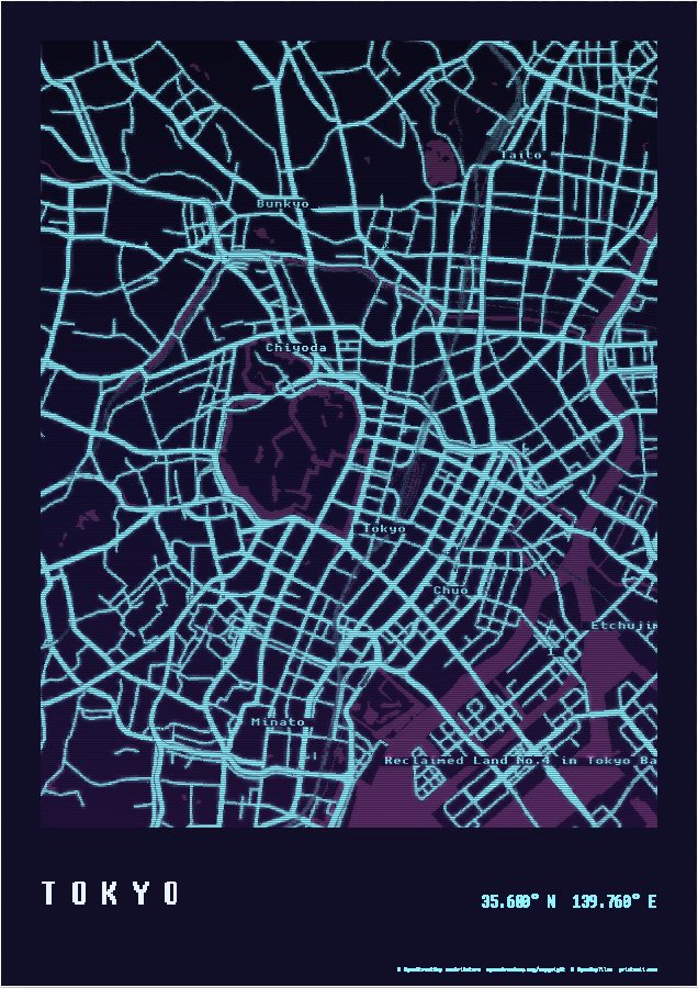 Tokyo as a Night print